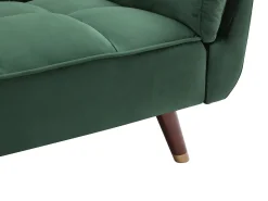 Sofá-cama conversível de 3 lugares GULCAN com mecanismo click-clack em veludo verde.