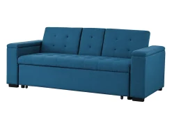 Sofá-Cama Conversível de 3 Lugares em Tecido Azul Petróleo Noho - Moderno e Modular