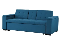 Sofá-Cama Conversível de 3 Lugares em Tecido Azul Petróleo Noho - Moderno e Modular