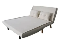 Sofá-Cama Conversível em Veludo Cotelê Bege 2 Lugares ENNIS