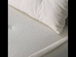 Sofá-Cama Conversível em Veludo Cotelê Bege 2 Lugares ENNIS