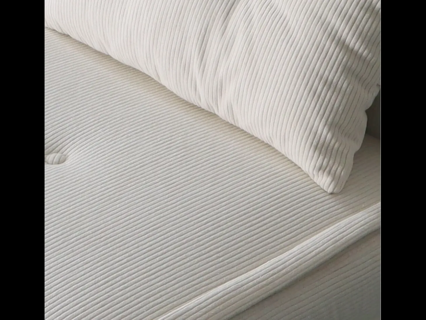 Sofá-Cama Conversível em Veludo Cotelê Bege 2 Lugares ENNIS