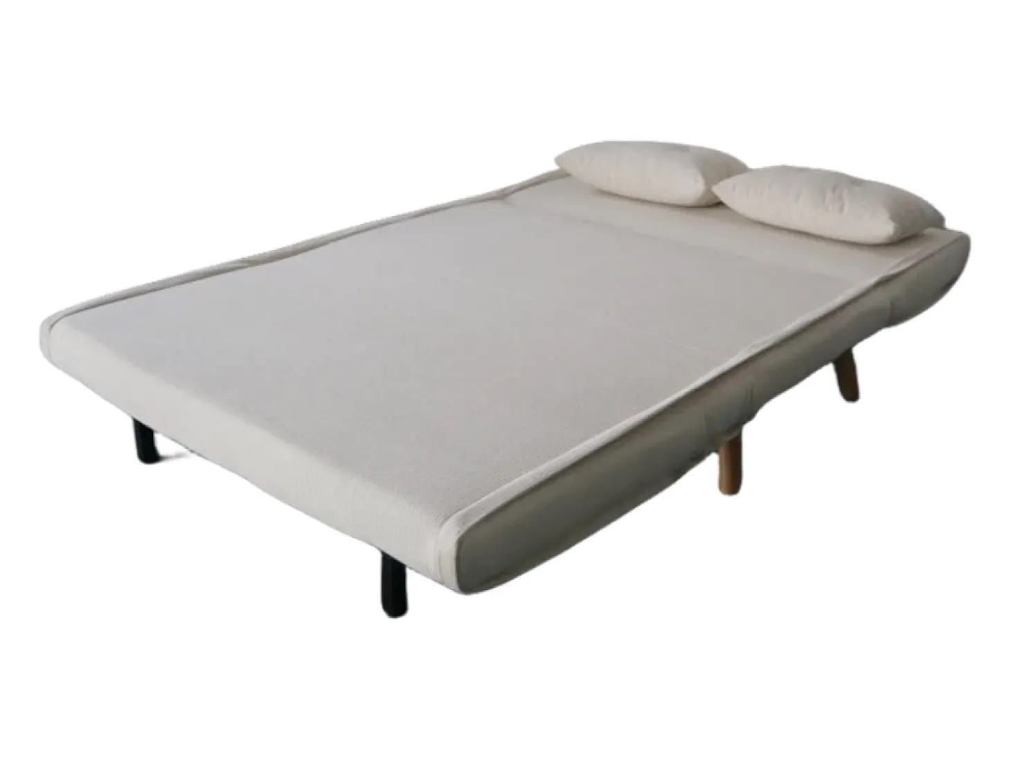 Sofá-Cama Conversível em Veludo Cotelê Bege 2 Lugares ENNIS