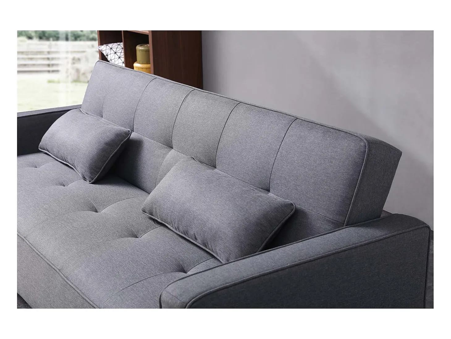 Sofá-Cama Conversível Escandinavo 3 Lugares Cinza COPENHAGUE Design Único e Conforto XXL
