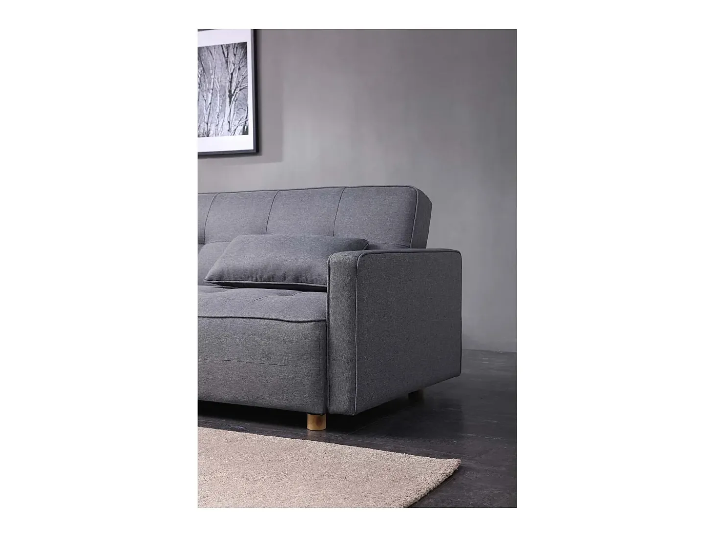 Sofá-Cama Conversível Escandinavo 3 Lugares Cinza COPENHAGUE Design Único e Conforto XXL