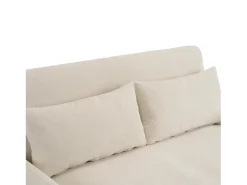 Sofá-cama convertível de 2 lugares com entrada USB e encosto ajustável - Sofá-cama em chenille - Bege