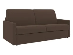 Sofá-cama convertível exprés em tecido marrom com assento de memória de forma 160 cm colchão 14 cm CALIFE