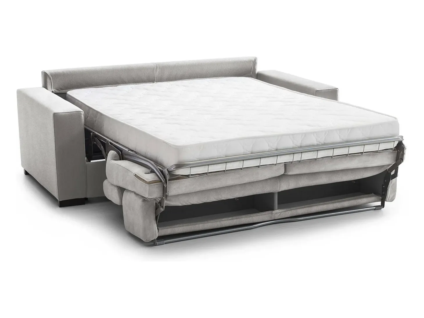 Sofá-cama Daame, ofá de 2 lugare, 100% Fabricado na Itália, Sofá da ala com abertura giratória, com apoio de cabeça ajutávei â€<â€<e braço fino, 160x95h85 cm, Cinza
