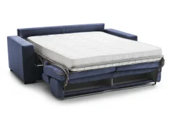 Sofá-cama Daara, ofá de 3 lugare, 100% Fabricado na Itália, Sofá da ala com abertura giratória, com apoio de cabeça ajutávei â€<â€<e braço fino, 200x95h85 cm, Azul