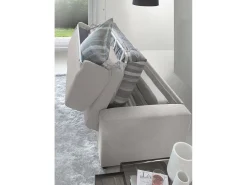 Sofá-cama Dabakah, sofá de 3 lugares, 100% Fabricado na Itália, Sofá da sala com abertura giratória, em tecido acolchoado, com braços finos, 200x95h90 cm, Cinza