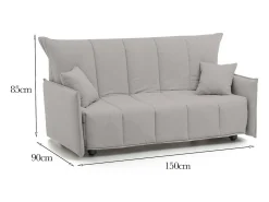Sofá-cama Dabali, sofá de 2 lugares, 100% Fabricado na Itália, Sofá da sala com abertura para carrinho, em tecido acolchoado, com braços padrão, 150x90h85 cm, Bege