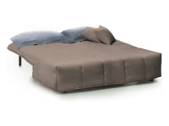 Sofá-cama Dabam, ofá de 3 lugare, 100% Fabricado na Itália, Sofá da ala com abertura para carrinho, em tecido acolchoado, com almofada incluída, 165x90h85 cm, Taupe