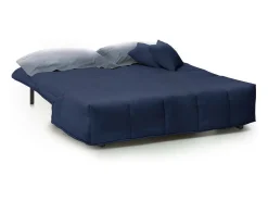 Sofá-cama Dabam, ofá de 3 lugare, 100% Fabricado na Itália, Sofá da ala com abertura para carrinho, em tecido acolchoado, com almofada incluída, 165x90h85 cm, Azul