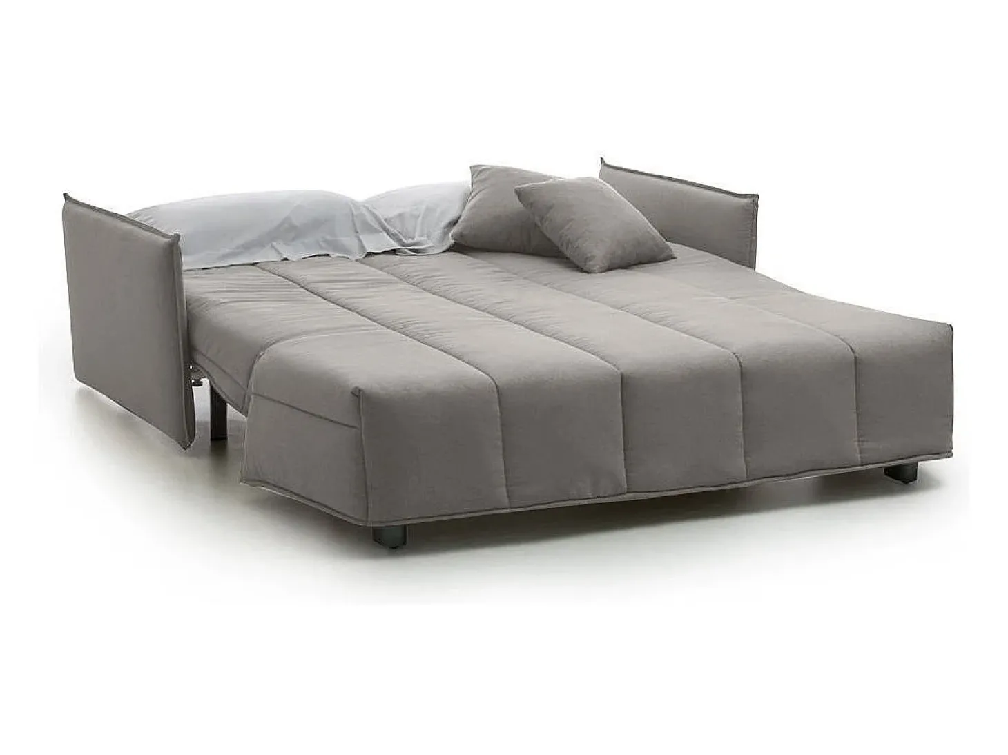 Sofá-cama Dabam, ofá de 3 lugare, 100% Fabricado na Itália, Sofá da ala com abertura para carrinho, em tecido acolchoado, com almofada incluída, 165x90h85 cm, Cinza
