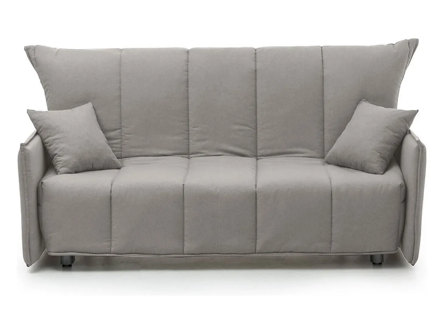 Sofá-cama Dabam, ofá de 3 lugare, 100% Fabricado na Itália, Sofá da ala com abertura para carrinho, em tecido acolchoado, com almofada incluída, 165x90h85 cm, Cinza