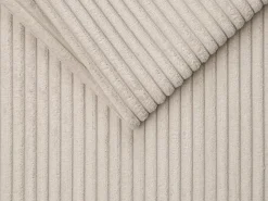 Sofá-cama de 160 cm em veludo canelado bege assento com assento de memória de forma ripas largas colchão 22 cm LORETO