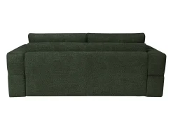 Sofá-cama de 3 lugares abertura rápida em tecido bouclé verde colchão 13 cm ISSORO