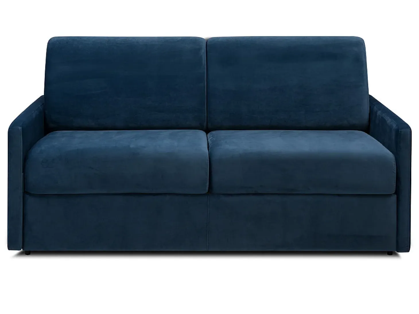 Sofá-cama de 3 lugares abertura express veludo azul CALIFE