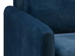 Sofá-cama de 3 lugares abertura express veludo azul CALIFE