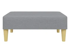 Sofá-cama de 2 lugares c/ apoio de pés tecido cinzento-claro
