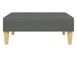 Sofá-cama de 2 lugares c/ apoio de pés tecido cinzento-escuro