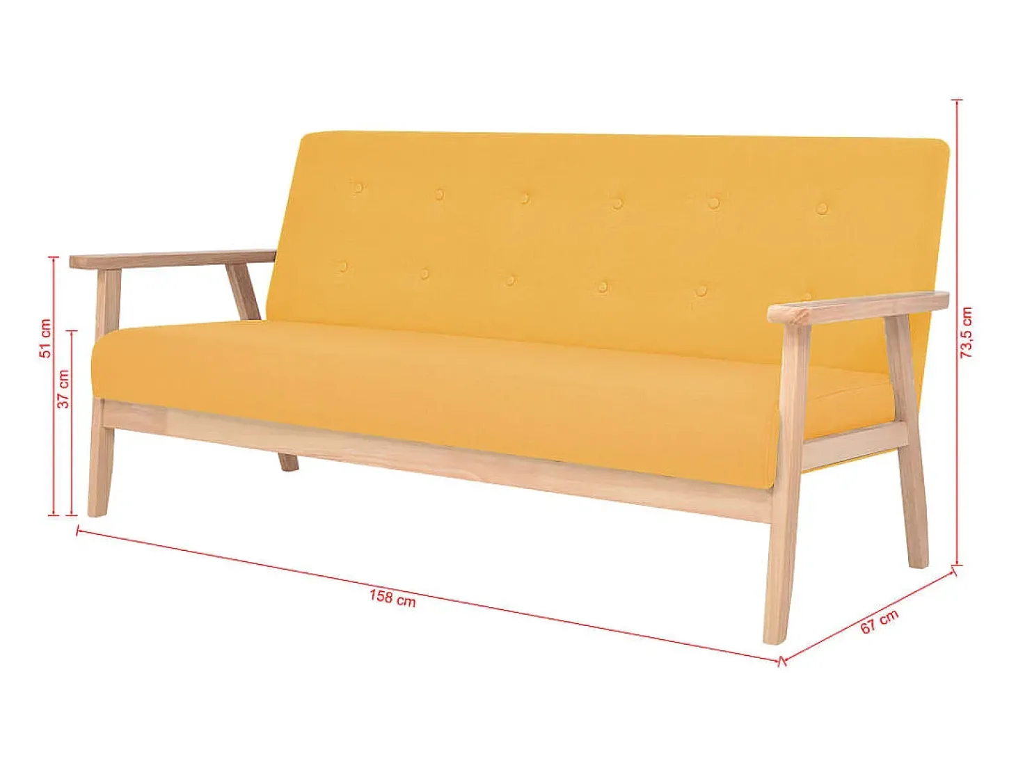 Sofá-cama de 3 lugares cama de hóspedes conversível sofá-cama para sala de estar sofá-cama dobrável para uso interno tecido amarelo 02_0019606