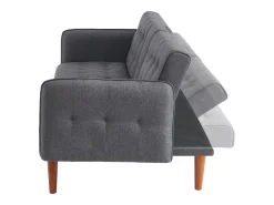 Sofá-cama de 3 lugares cinza com mesa central rebatível INVERNESS