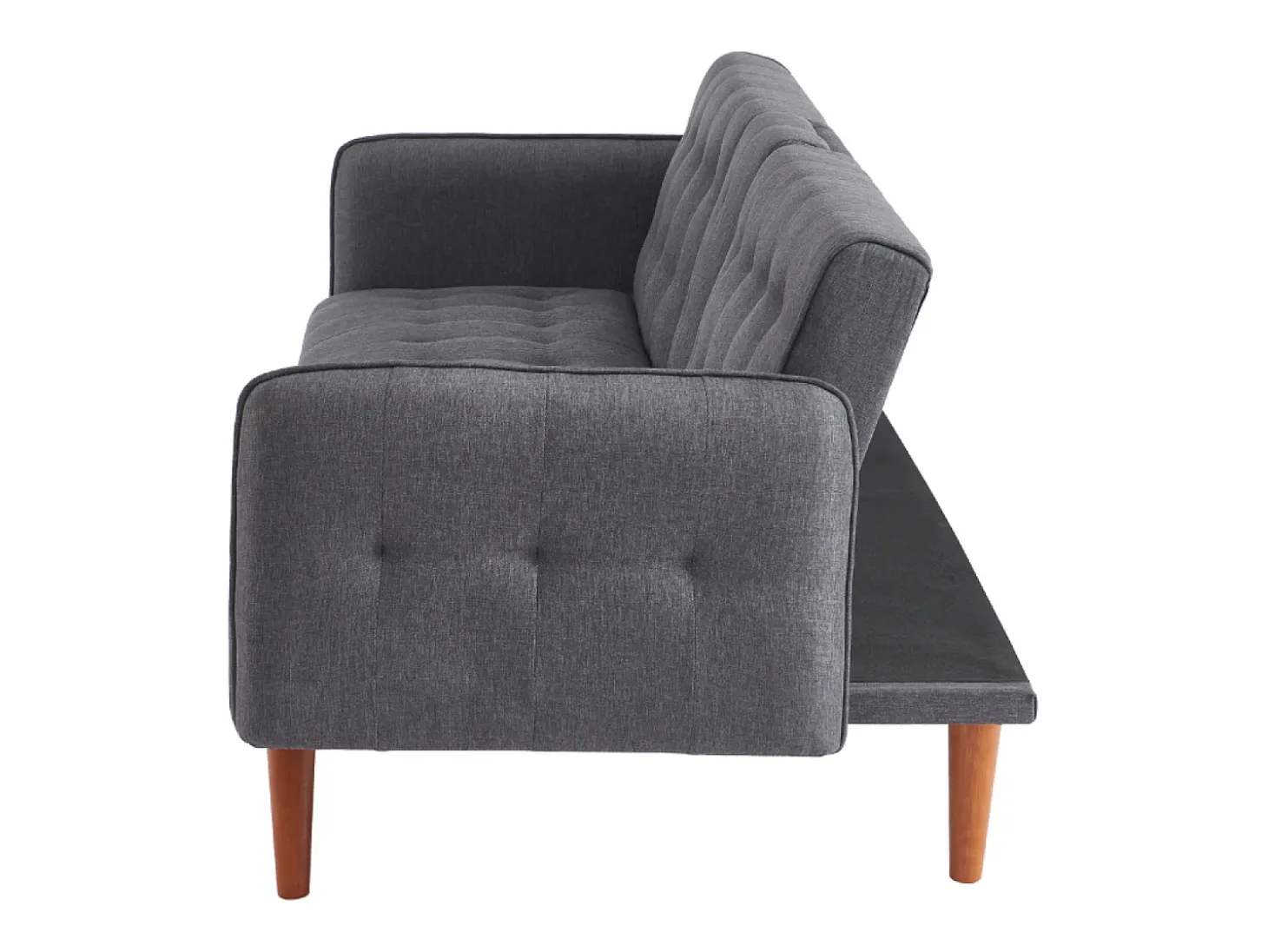 Sofá-cama de 3 lugares cinza com mesa central rebatível INVERNESS