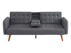 Sofá-cama de 3 lugares cinza com mesa central rebatível INVERNESS