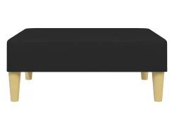 Sofá-cama de 2 lugares com apoio de pés tecido preto