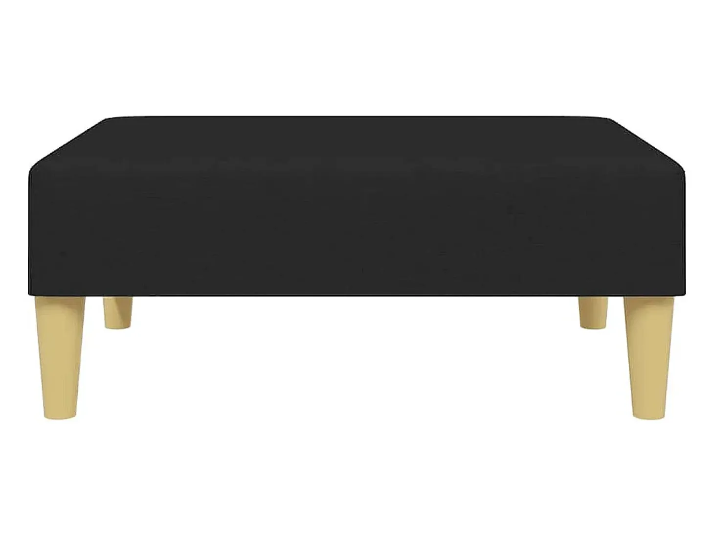 Sofá-cama de 2 lugares com apoio de pés tecido preto