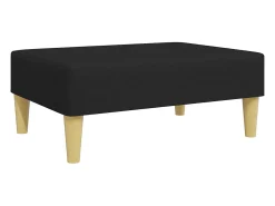 Sofá-cama de 2 lugares com apoio de pés tecido preto