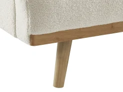 Sofá-cama de 3 lugares convertível clic-clac em tecido bouclé branco ESME