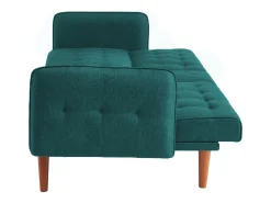 Sofá-cama de 3 lugares conversível verde com mesa central rebatível INVERNESS
