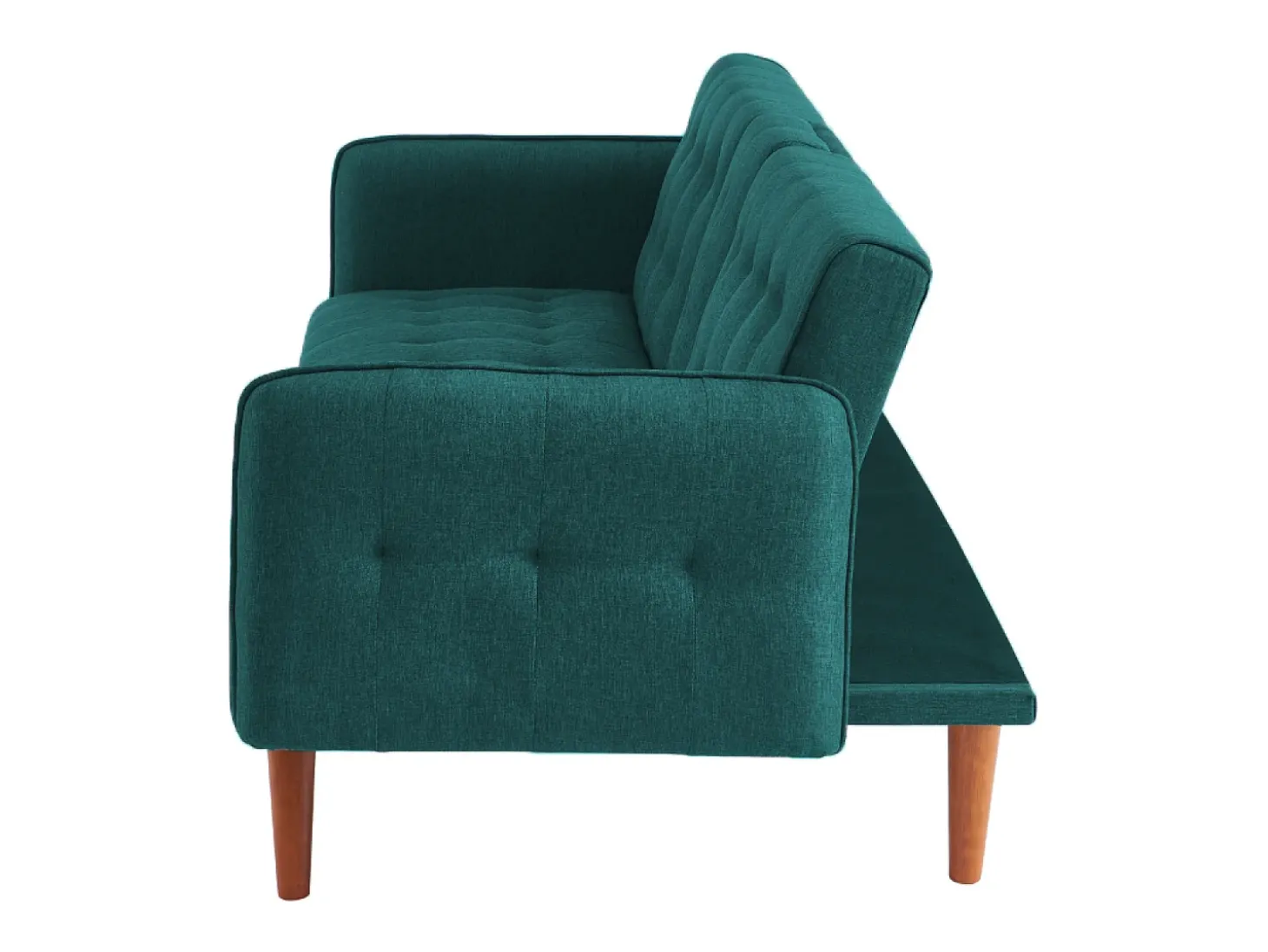 Sofá-cama de 3 lugares conversível verde com mesa central rebatível INVERNESS