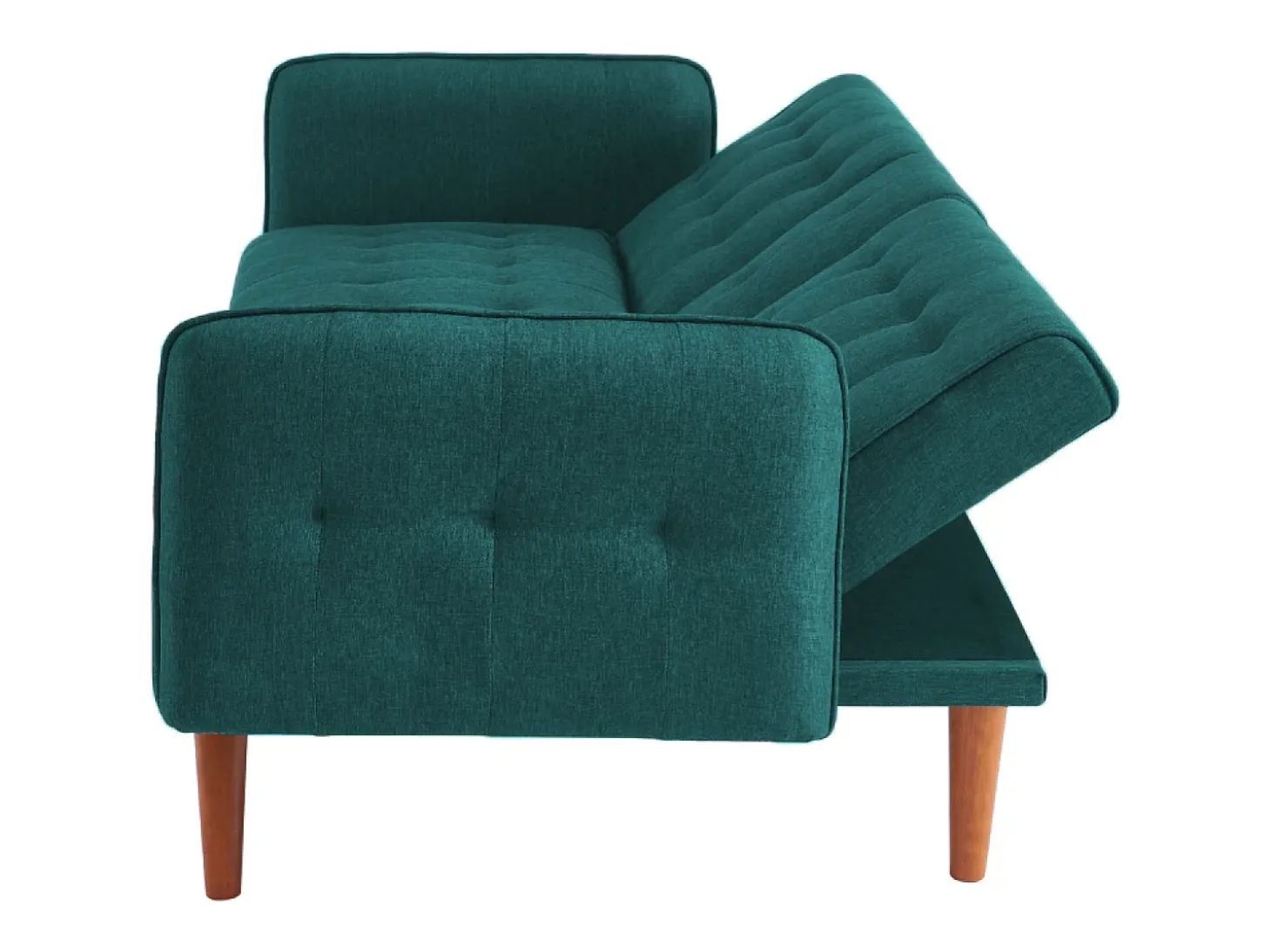 Sofá-cama de 3 lugares conversível verde com mesa central rebatível INVERNESS