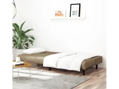 Sofá-cama de 2 lugares couro artificial cappuccino PT225310