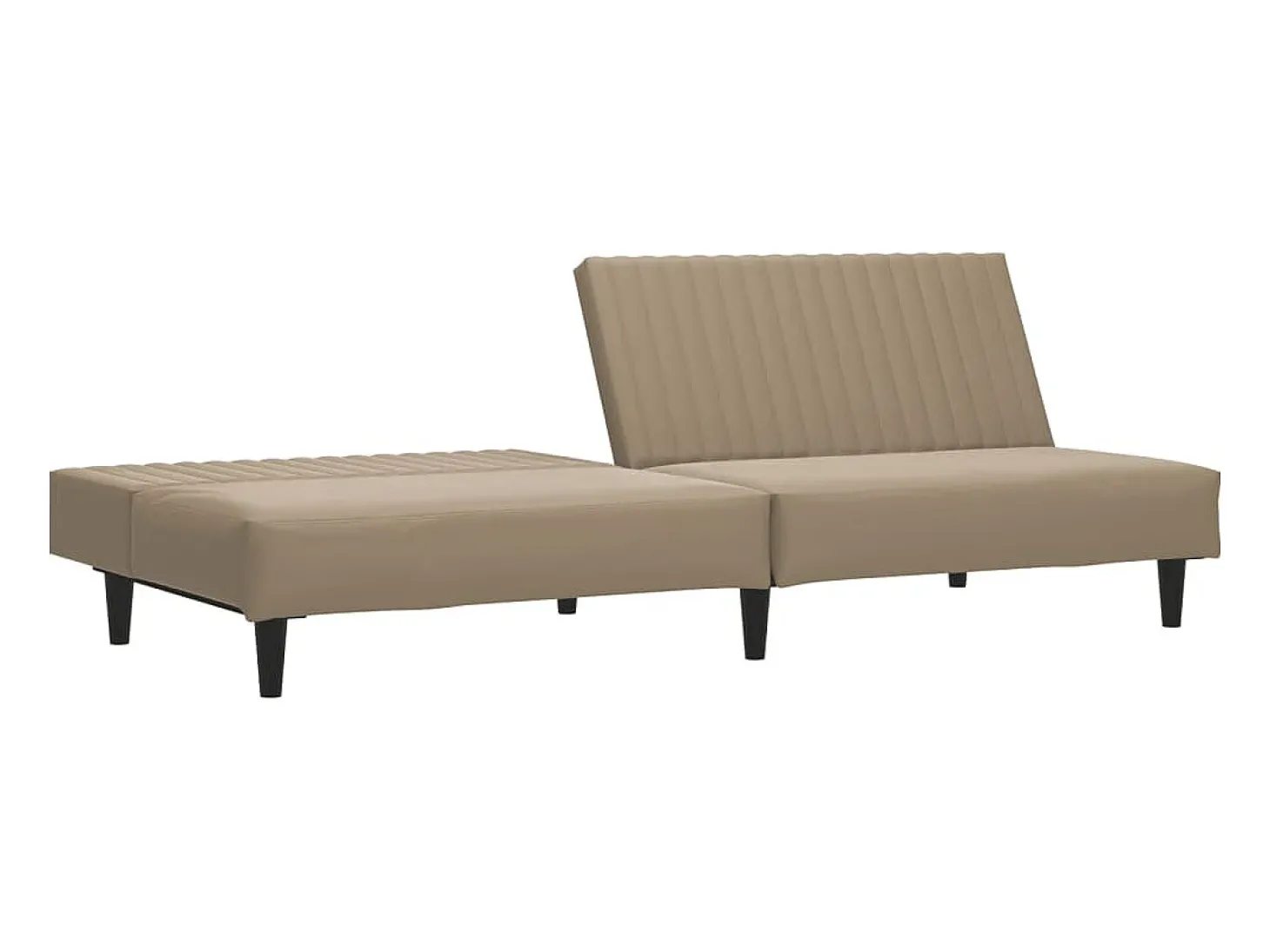Sofá-cama de 2 lugares couro artificial cappuccino PT225310