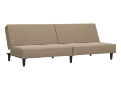 Sofá-cama de 2 lugares couro artificial cappuccino PT225310