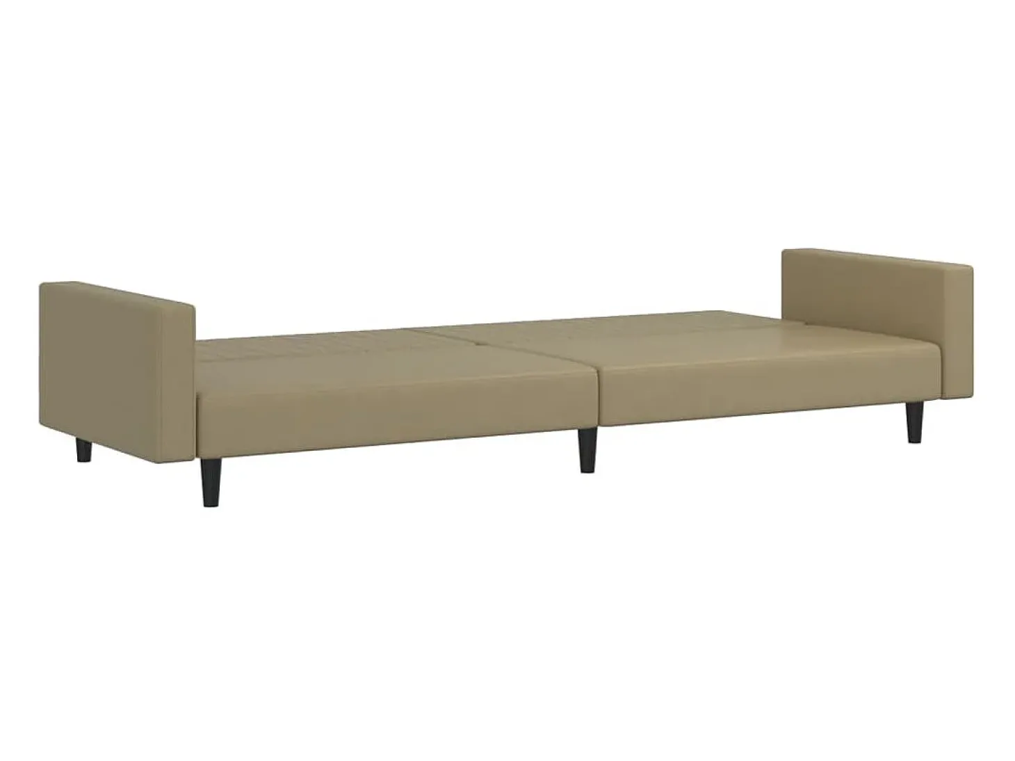Sofá-cama de 2 lugares couro artificial cappuccino