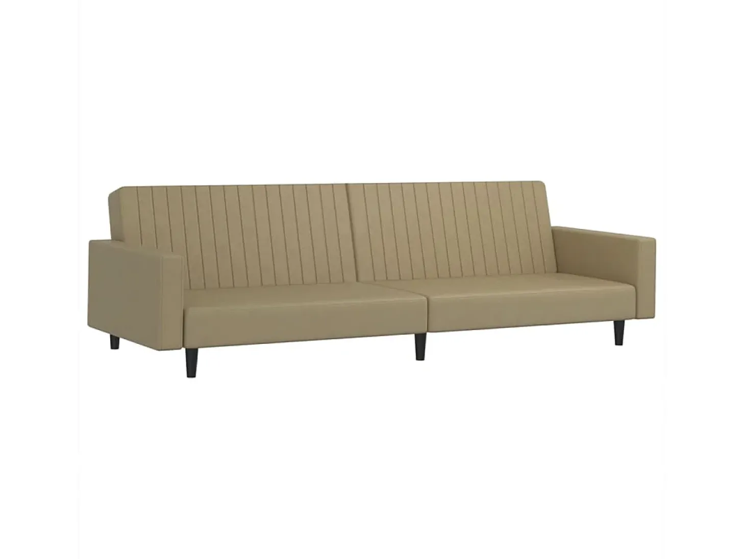Sofá-cama de 2 lugares couro artificial cappuccino