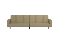 Sofá-cama de 2 lugares couro artificial cappuccino PT552364