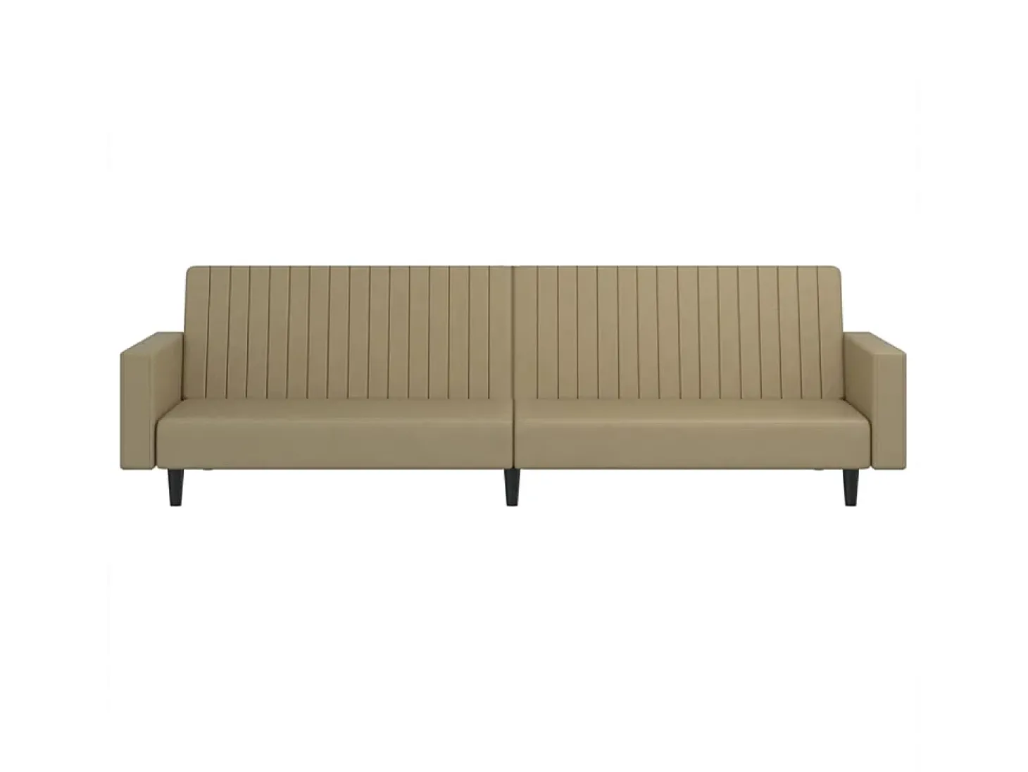 Sofá-cama de 2 lugares couro artificial cappuccino PT552364