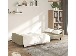 Sofá-cama de 2 lugares couro artificial cappuccino PT552364