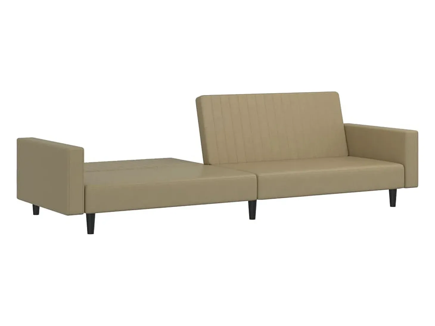 Sofá-cama de 2 lugares couro artificial cappuccino PT552364