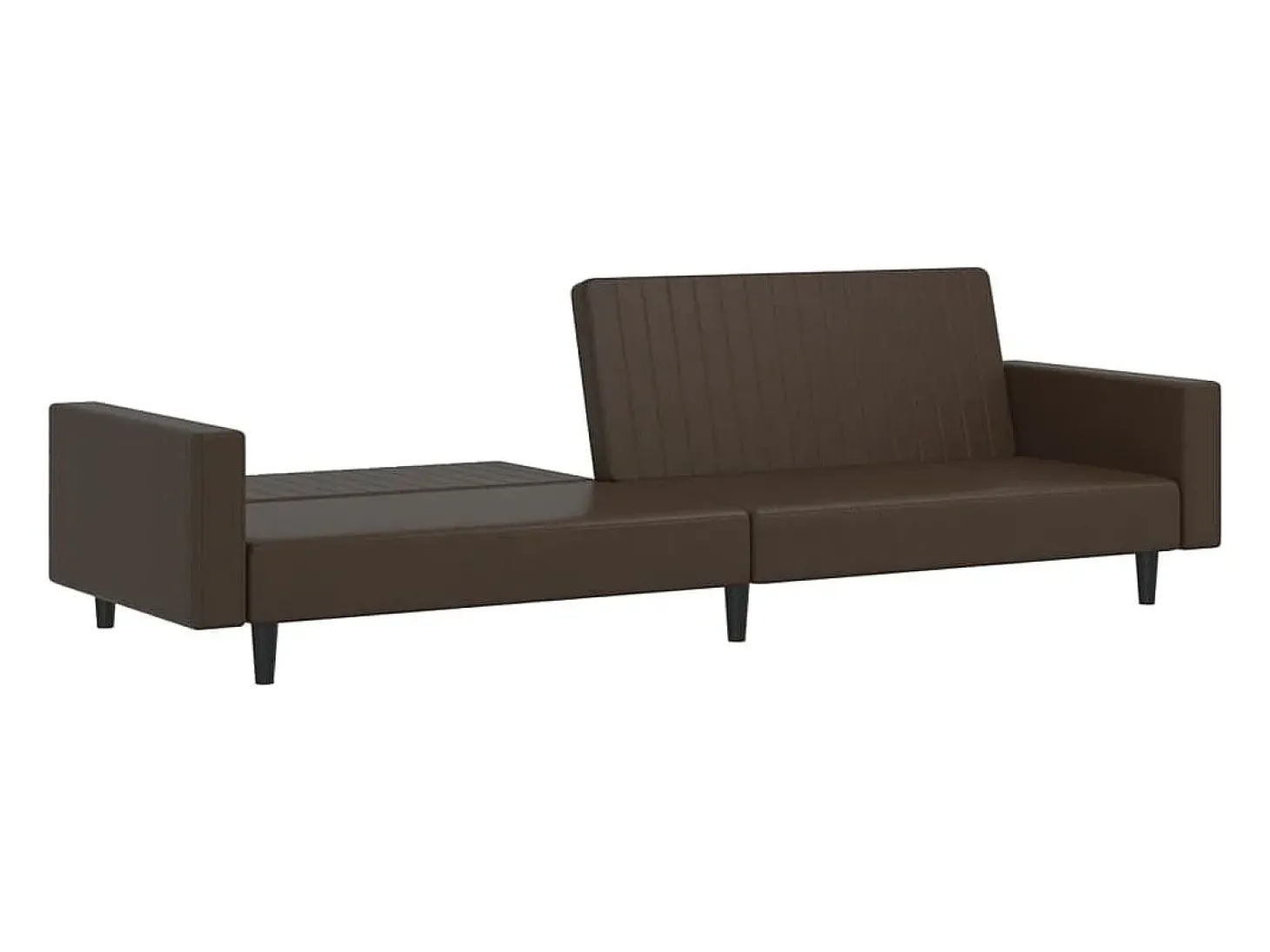 Sofá-cama de 2 lugares couro artificial castanho PT422595