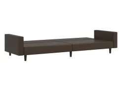 Sofá-cama de 2 lugares couro artificial castanho PT422595