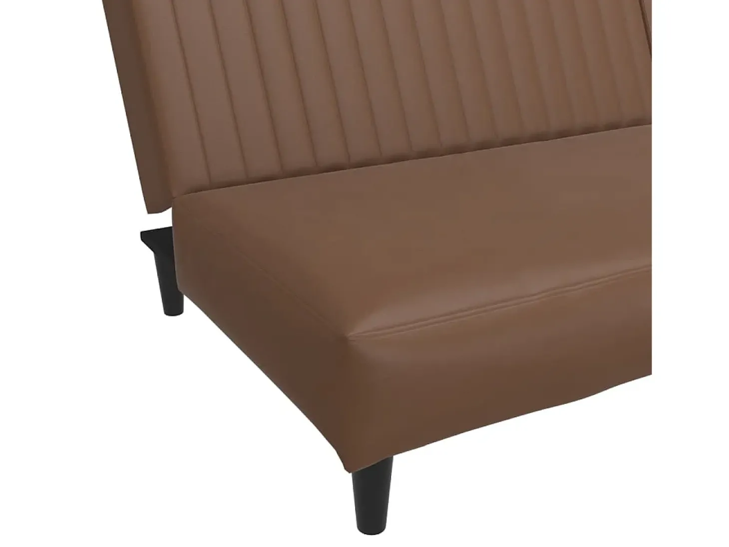 Sofá-cama de 2 lugares couro artificial castanho