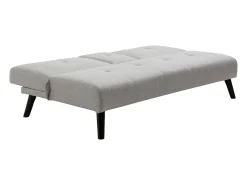 Sofá-cama de 3 lugares em tecido cinza claro com mesa CLOSIPA