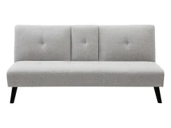 Sofá-cama de 3 lugares em tecido cinza claro com mesa CLOSIPA
